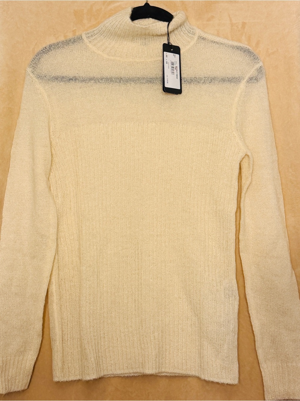Armani Exchange Sheer Knit Turtleneck Sweater, NWT, XS